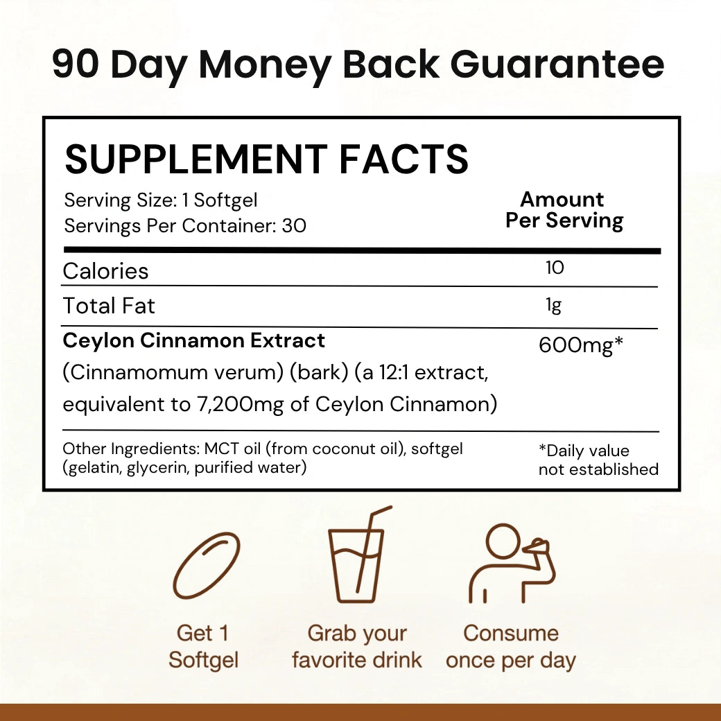 VeyroNova™ | Ceylon Cinnamon 7200mg Equivalent with MCT Oil